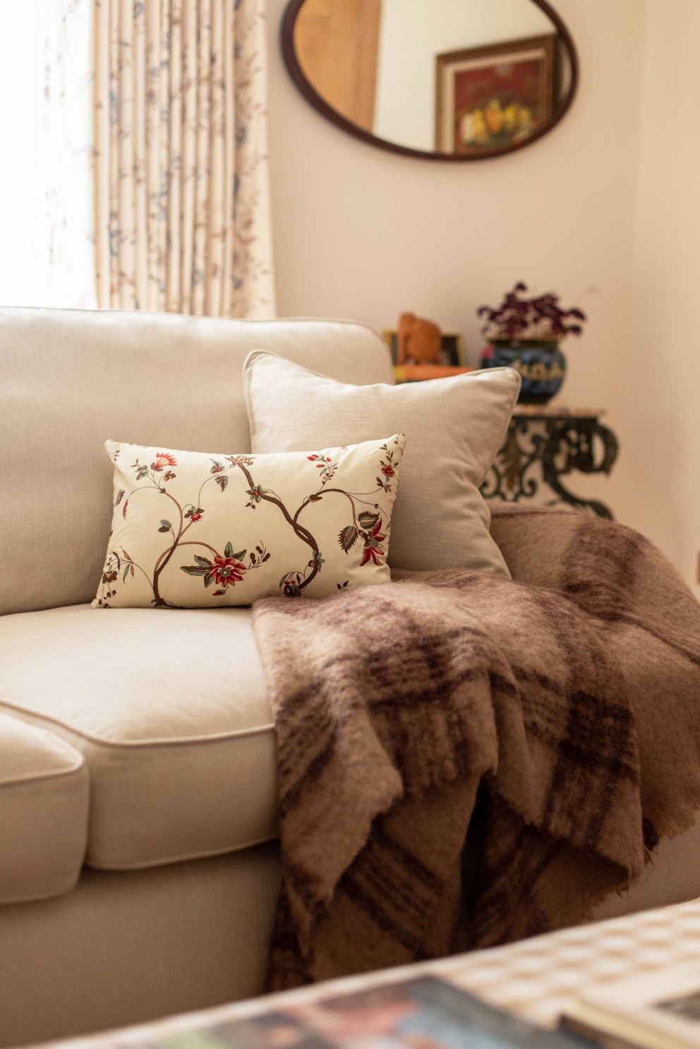 The Old Manse | Pierre Frey Cushions on Sofa | Interior Designers